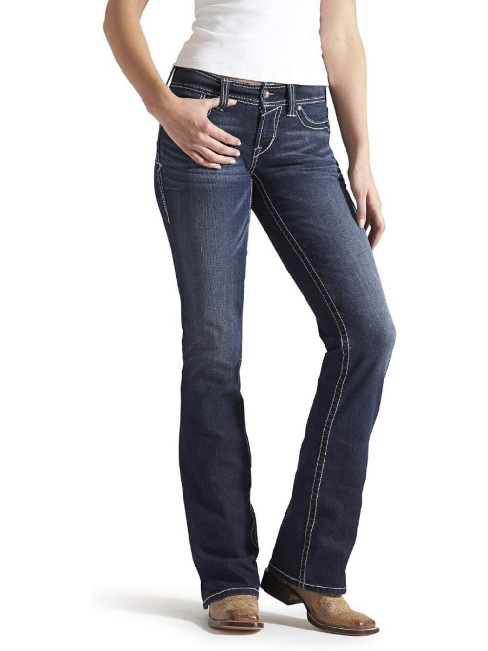 Stylish Women's Mid Rise Boot Cut Jeans - Comfortable Fit, Versatile Denim